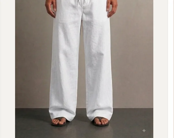 Crisp White Linen Trousers — se7en® Linen Trousers