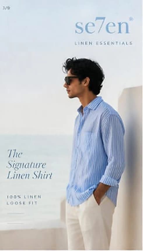 Blue Lining Striped Linen Shirt — Photo 1 of 7