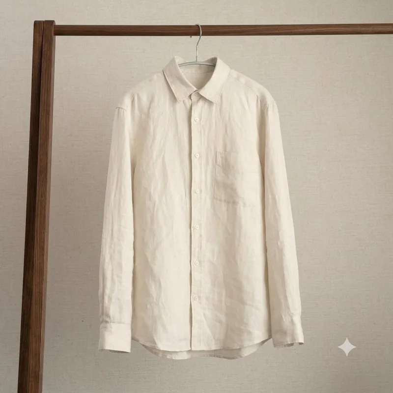 Solid Black Pure Linen Shirt